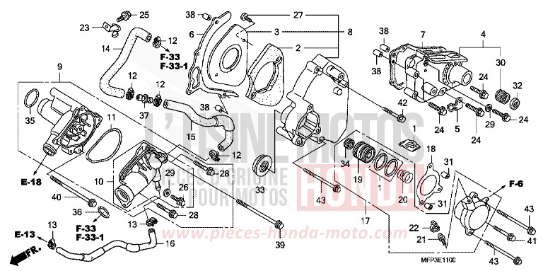 HINTERE ABDECKUNG, LINKS/WASSERPUMPE von CB1300 Super Bold'or PEARL SUNBEAM WHITE (NHA66KF) von 2009